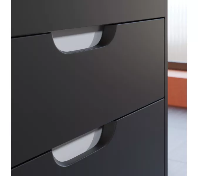 Тумба подвесная Uperwood Modul  черная матовая, Выбрать цвет: Черный матовый, Выбрать размер: 65, изображение 4