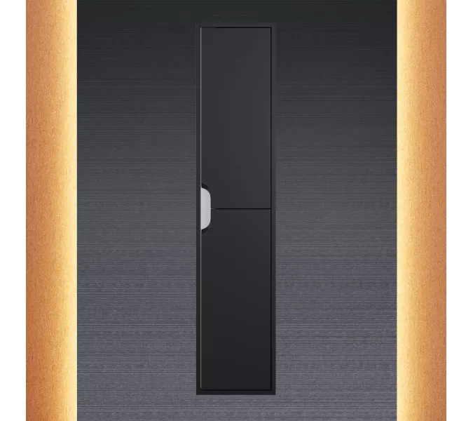 Шкаф-пенал подвесной Uperwood Modul 33х150 см, черный матовый, Выбрать цвет: Черный матовый