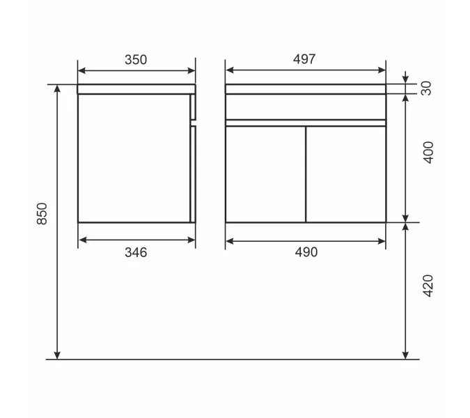 Тумба подвесная Uperwood Eva, 50 см,  Крафт Табачный, с дверцами, Выбрать цвет: Крафт Табачный, Выбрать размер: 50, изображение 12