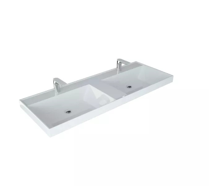 Раковина для ванной Uperwood Classic 120х45х14 см, двойная, белая глянцевая