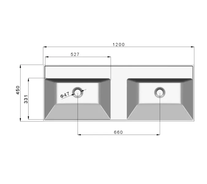 Раковина для ванной Uperwood Classic 120х45х14 см, двойная, белая глянцевая, изображение 8