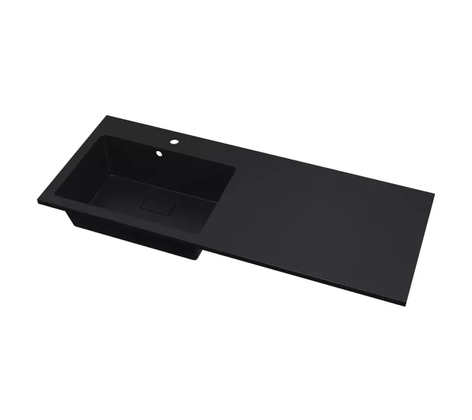 Раковина над стиральной машиной Uperwood Cosmos Quartz 120 см, левая/правая, уголь, Выбрать цвет: Уголь, Внешний вид: Крыло справа, изображение 3