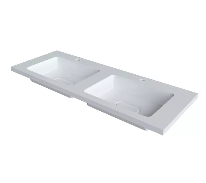 Раковина для ванной Uperwood Modul 122х45х12 см, белая глянцевая, изображение 4