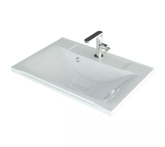 Раковина для ванной Elen ,белая, с декоративной накладкой для слива, Выбрать цвет: Белый, Выбрать размер: 65