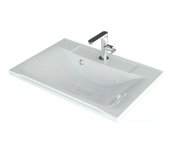 Раковина для ванной Elen ,белая, с декоративной накладкой для слива, Выбрать цвет: Белый, Выбрать размер: 75