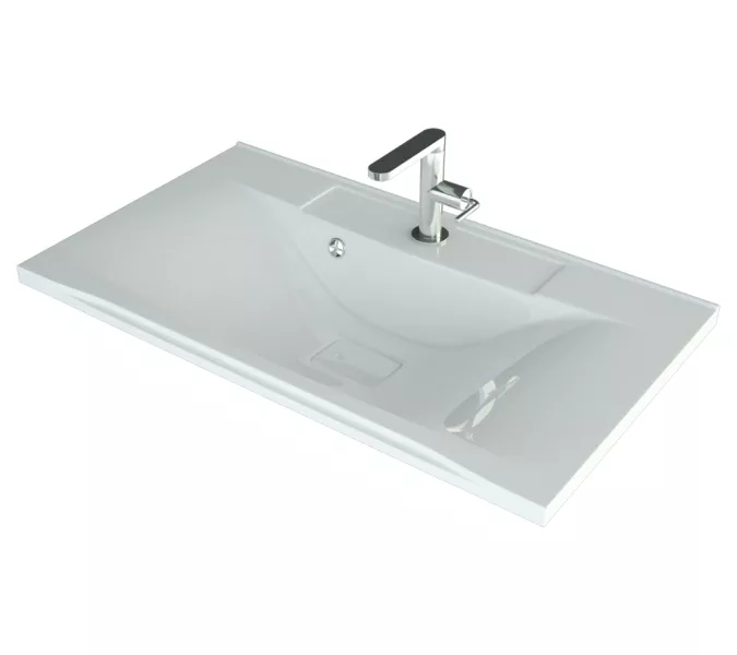 Раковина для ванной Elen ,белая, с декоративной накладкой для слива, Выбрать цвет: Белый, Выбрать размер: 80