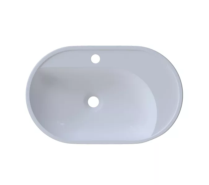Раковина накладная для ванной Uperwood Luna 60х36х11,5 см, овальная, белая глянцевая, изображение 5