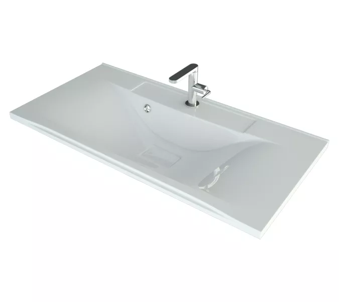 Раковина для ванной Elen ,белая, с декоративной накладкой для слива, Выбрать цвет: Белый, Выбрать размер: 100