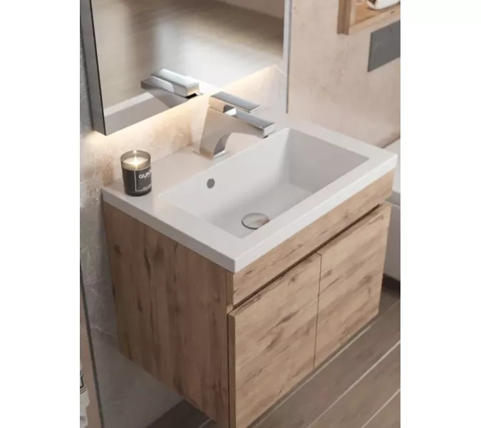 Раковина для ванной Uperwood Eva, белая глянцевая, Выбрать цвет: Белый, Выбрать размер: 50, изображение 3