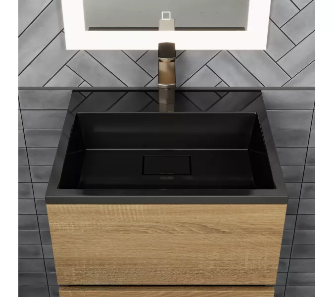 Раковина для ванной 50 см, Uperwood Barsa, черная глянцевая, Выбрать цвет: Черный, Выбрать размер: 50, изображение 7