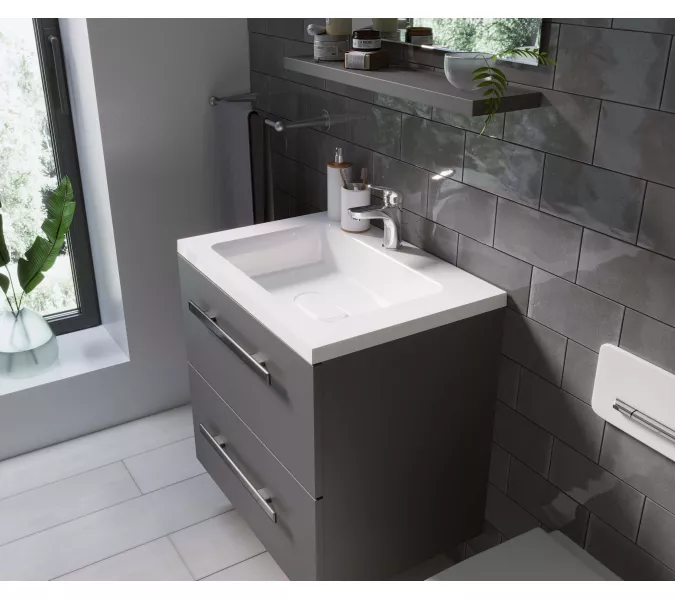 Раковина для ванной Uperwood Modul  белая глянцевая, Выбрать цвет: Белый, Выбрать размер: 65, изображение 6