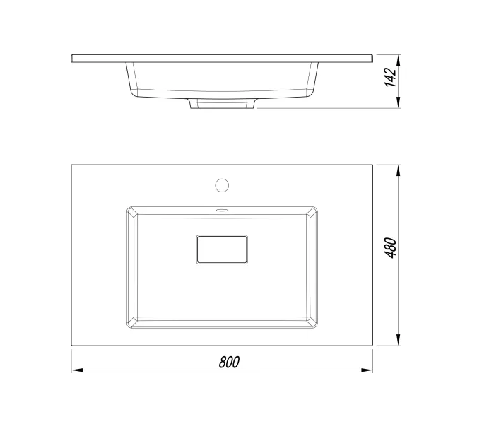 Раковина для ванной Uperwood May 80х48х14,2 см, белая глянцевая, изображение 3
