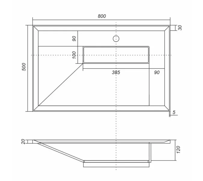 Раковина для ванной Uperwood Lotus Premium , белая глянцевая, Выбрать цвет: Белый глянцевый, Выбрать размер: 80, изображение 6