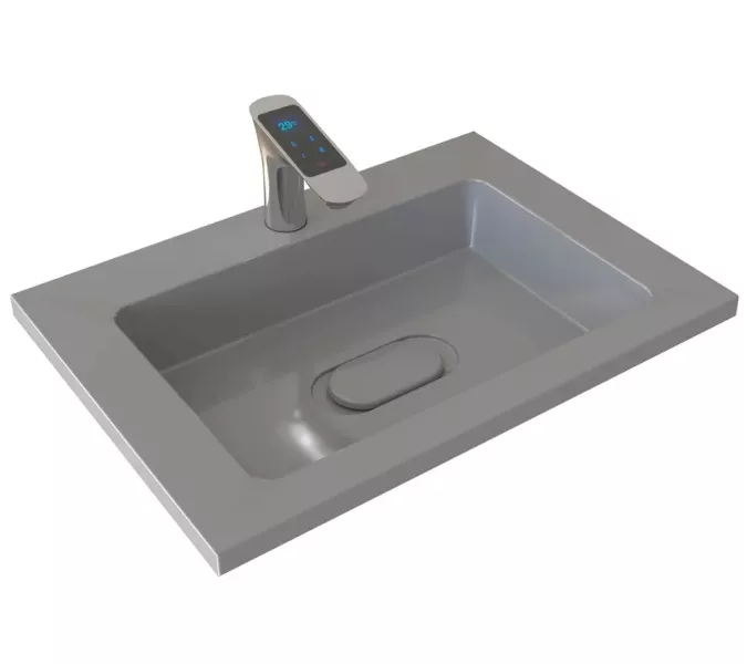 Раковина для ванной Uperwood Modul 65 см, серая глянцевая, Выбрать цвет: Серый, Выбрать размер: 65