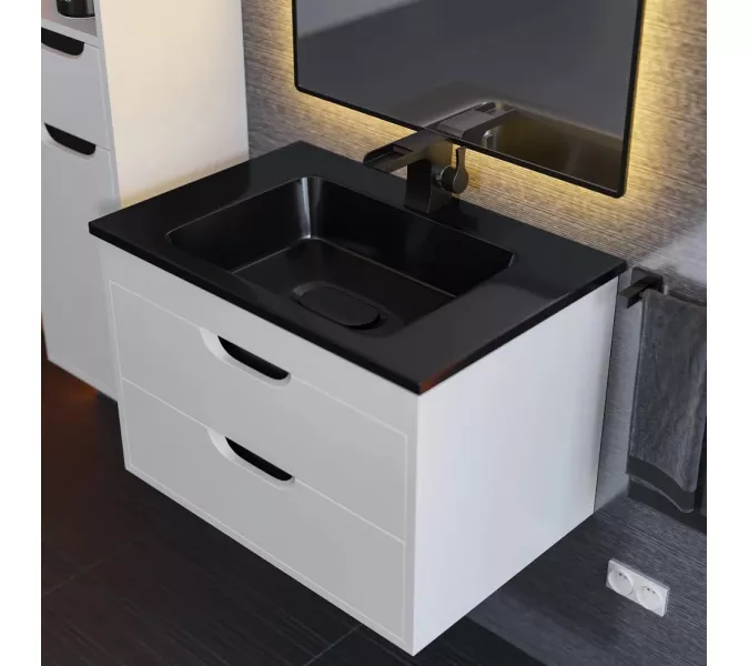 Раковина для ванной Uperwood Modul 65 см, черная глянцевая, Выбрать цвет: Черный, Выбрать размер: 65, изображение 3