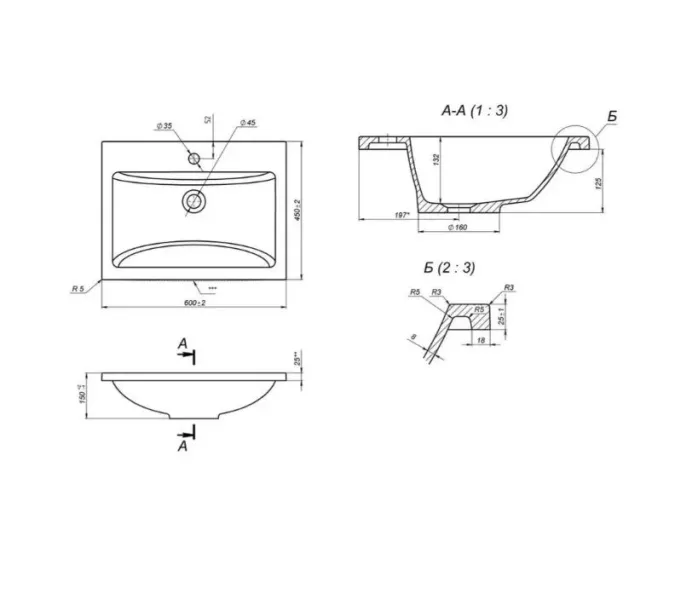 Раковина для ванной Uperwood Self  белая глянцевая, Выбрать цвет: Белый, Выбрать размер: 60, изображение 6