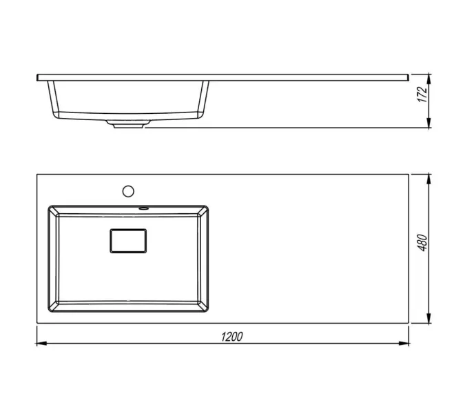 Раковина над стиральной машиной Uperwood Cosmos Quartz 120 см, левая/правая, уголь, Выбрать цвет: Уголь, Внешний вид: Крыло справа, изображение 5