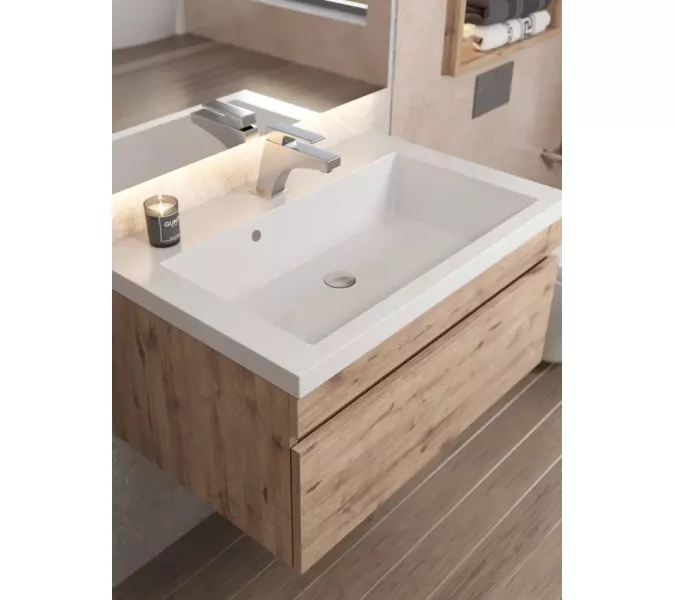 Раковина для ванной Uperwood Eva, белая глянцевая, Выбрать цвет: Белый, Выбрать размер: 75, изображение 4