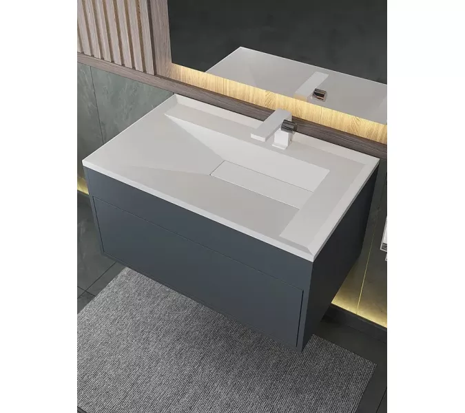 Раковина для ванной Uperwood Lotus Premium , белая матовая, Выбрать цвет: Белый матовый, Выбрать размер: 80, изображение 3