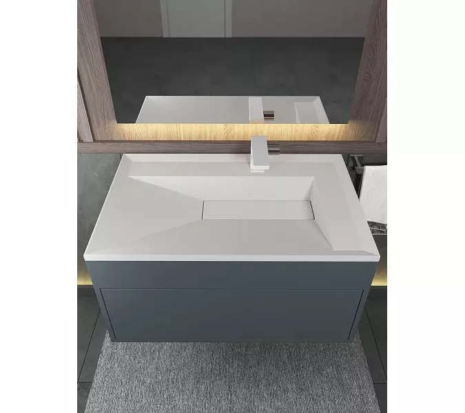 Раковина для ванной Uperwood Lotus Premium , белая матовая, Выбрать цвет: Белый матовый, Выбрать размер: 80, изображение 4