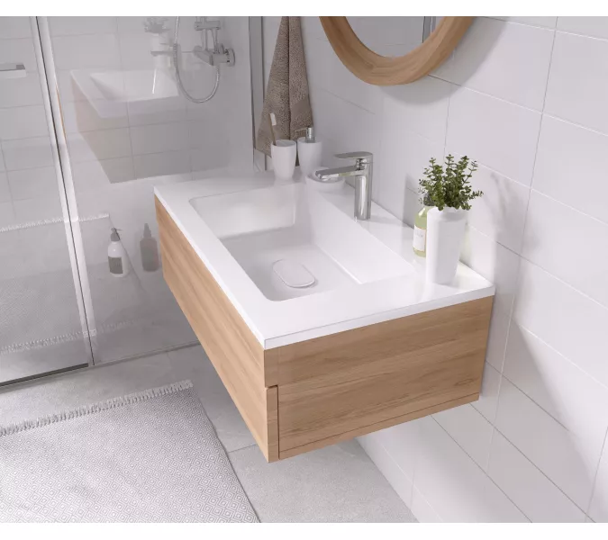 Раковина для ванной Uperwood Modul  белая глянцевая, Выбрать цвет: Белый, Выбрать размер: 80, изображение 9