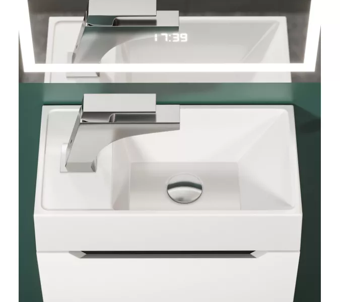 Раковина для ванной Uperwood Classic New, белая глянцевая, с накладкой для слива, Выбрать цвет: Белый, Выбрать размер: 40, изображение 11