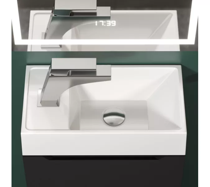 Раковина для ванной Uperwood Classic New, белая глянцевая, с накладкой для слива, Выбрать цвет: Белый, Выбрать размер: 40, изображение 6