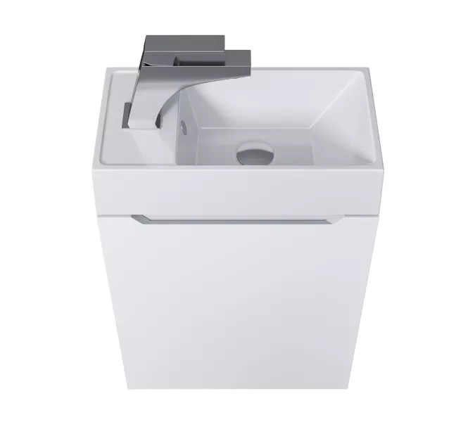 Раковина для ванной Uperwood Classic New, белая глянцевая, с накладкой для слива, Выбрать цвет: Белый, Выбрать размер: 40, изображение 3