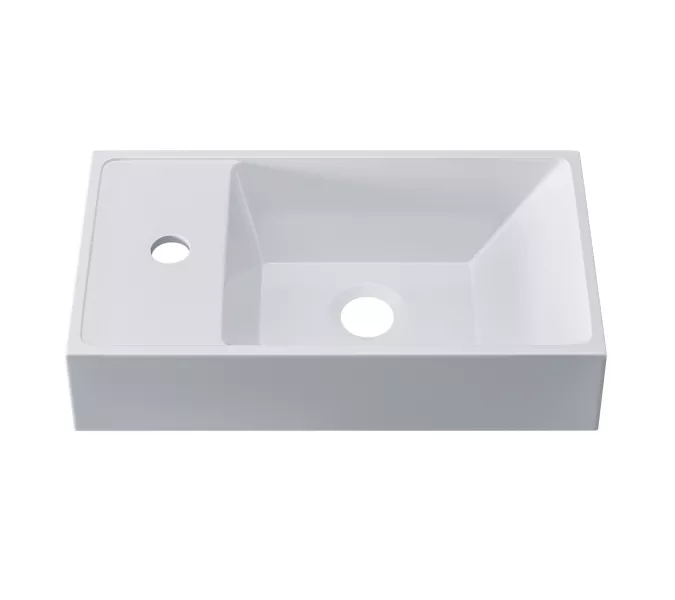 Раковина для ванной Uperwood Classic New, белая глянцевая, с накладкой для слива, Выбрать цвет: Белый, Выбрать размер: 40, изображение 2