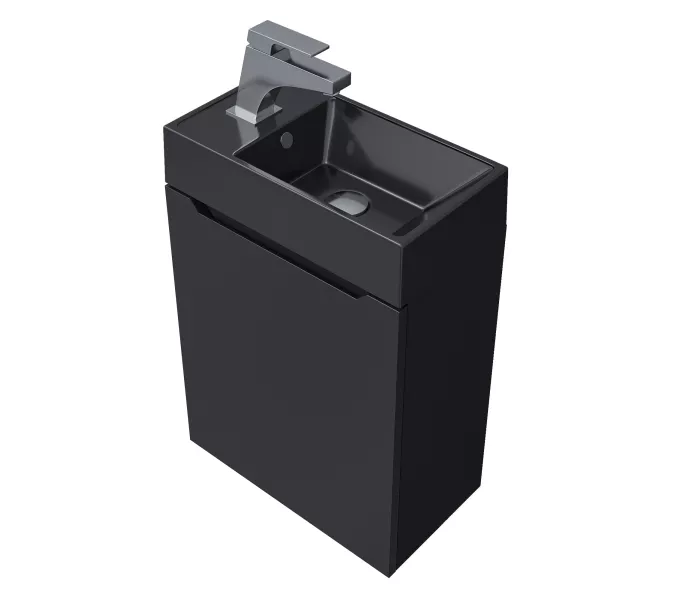 Раковина для ванной  Uperwood Classic New, черная глянцевая, с накладкой для слива, Выбрать цвет: Черный, Выбрать размер: 41, изображение 3