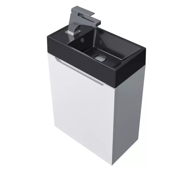 Раковина для ванной  Uperwood Classic New, черная глянцевая, с накладкой для слива, Выбрать цвет: Черный, Выбрать размер: 41, изображение 5