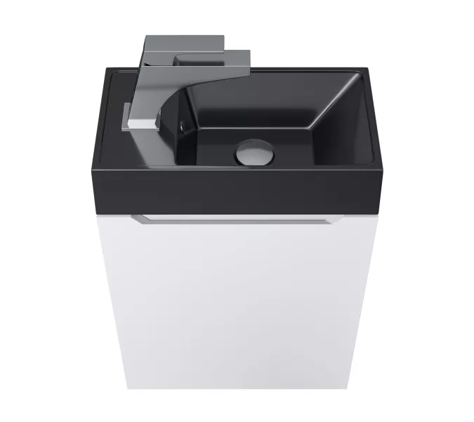 Раковина для ванной  Uperwood Classic New, черная глянцевая, с накладкой для слива, Выбрать цвет: Черный, Выбрать размер: 41, изображение 6