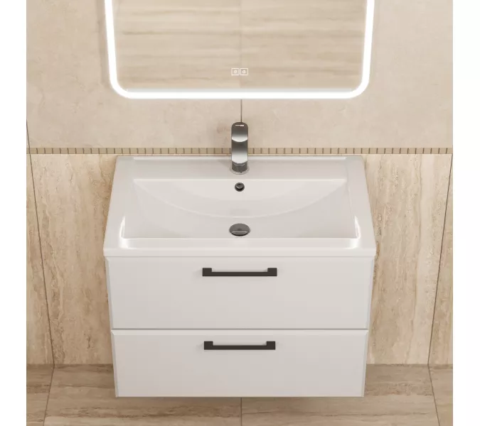 Раковина для ванной Uperwood Foster  белая глянцевая, Выбрать цвет: Белый, Выбрать размер: 70, изображение 3