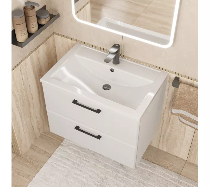 Раковина для ванной Uperwood Foster  белая глянцевая, Выбрать цвет: Белый, Выбрать размер: 70, изображение 4