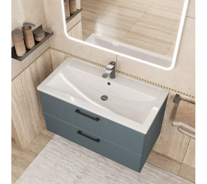 Раковина для ванной Uperwood Foster  белая глянцевая, Выбрать цвет: Белый, Выбрать размер: 90, изображение 4