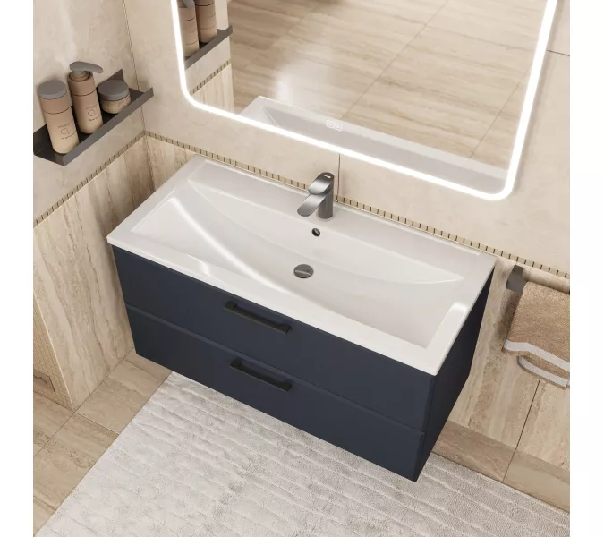 Раковина для ванной Uperwood Foster  белая глянцевая, Выбрать цвет: Белый, Выбрать размер: 100, изображение 4