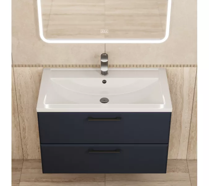 Раковина для ванной Uperwood Foster  белая глянцевая, Выбрать цвет: Белый, Выбрать размер: 80, изображение 3