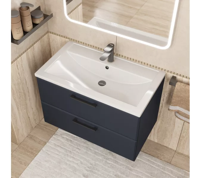 Раковина для ванной Uperwood Foster  белая глянцевая, Выбрать цвет: Белый, Выбрать размер: 80, изображение 4