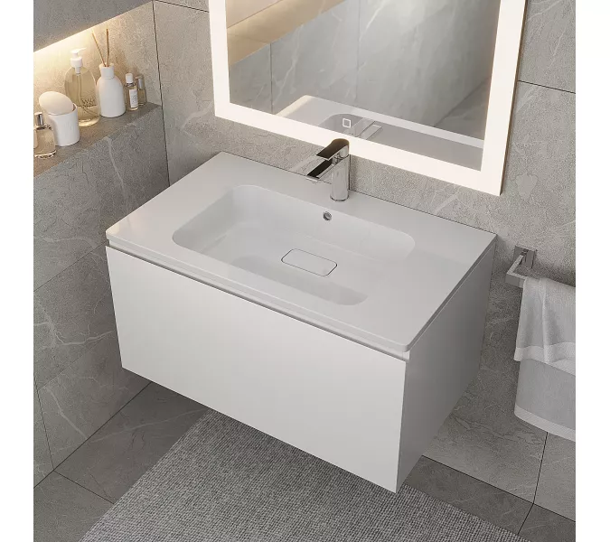 Раковина для ванной Uperwood Lagoon 80х48х14,2 см, белая глянцевая, изображение 3