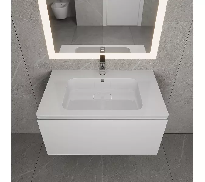 Раковина для ванной Uperwood Lagoon 80х48х14,2 см, белая глянцевая, изображение 4