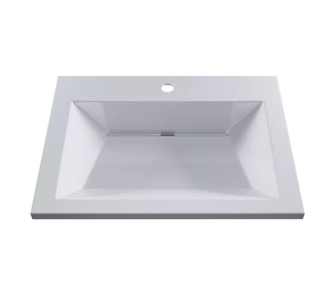 Раковина для ванной  Uperwood Olivia, с щелевым сливом, белая глянцевая, Выбрать цвет: Белый, Выбрать размер: 60, изображение 2