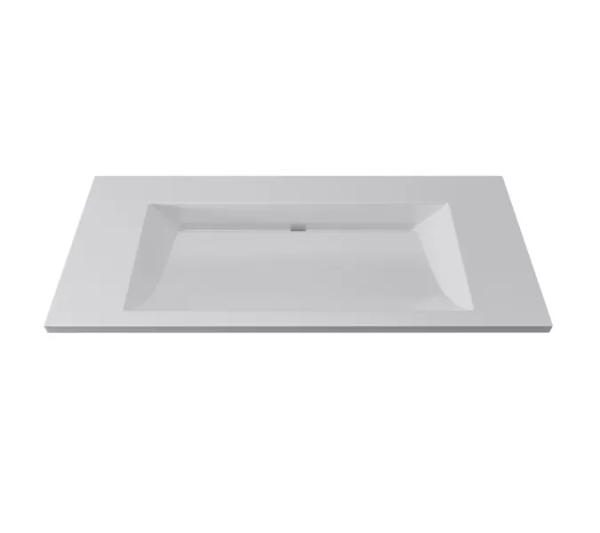 Раковина для ванной 100 см, Uperwood Infinity, без отверстия для смесителя, белая глянцевая, изображение 2