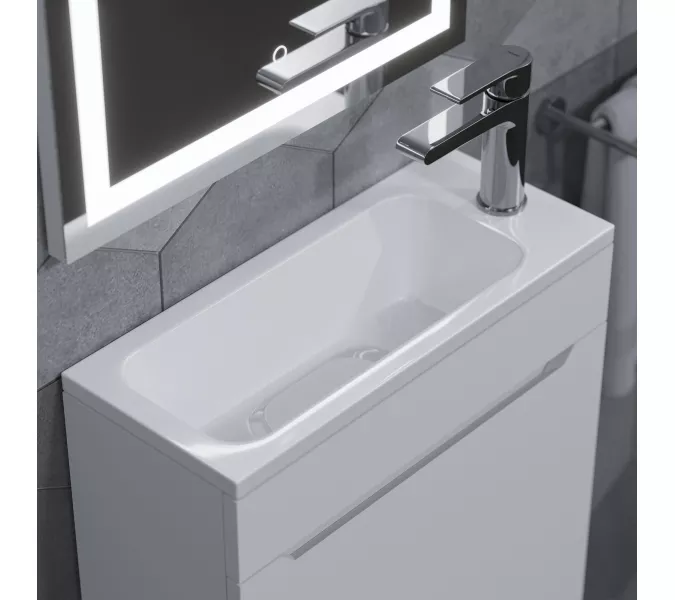 Раковина для ванной Uperwood Modul  белая глянцевая, Выбрать цвет: Белый, Выбрать размер: 50, изображение 8