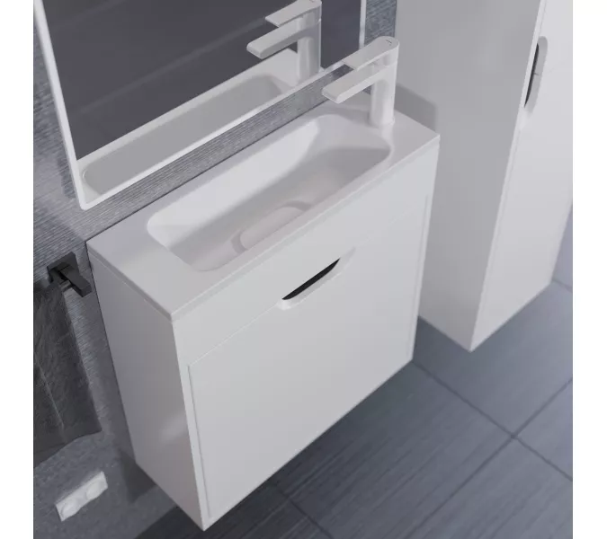 Раковина для ванной Uperwood Modul  белая глянцевая, Выбрать цвет: Белый, Выбрать размер: 60, изображение 9