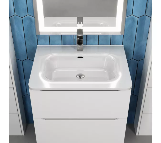 Раковина для ванной Uperwood Monica, белая глянцевая, Выбрать цвет: Белый, Выбрать размер: 60, изображение 4