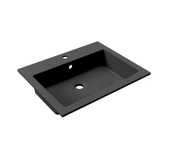 Раковина для ванной Uperwood Megan черная матовая, Выбрать цвет: Черный, Выбрать размер: 60, изображение 3