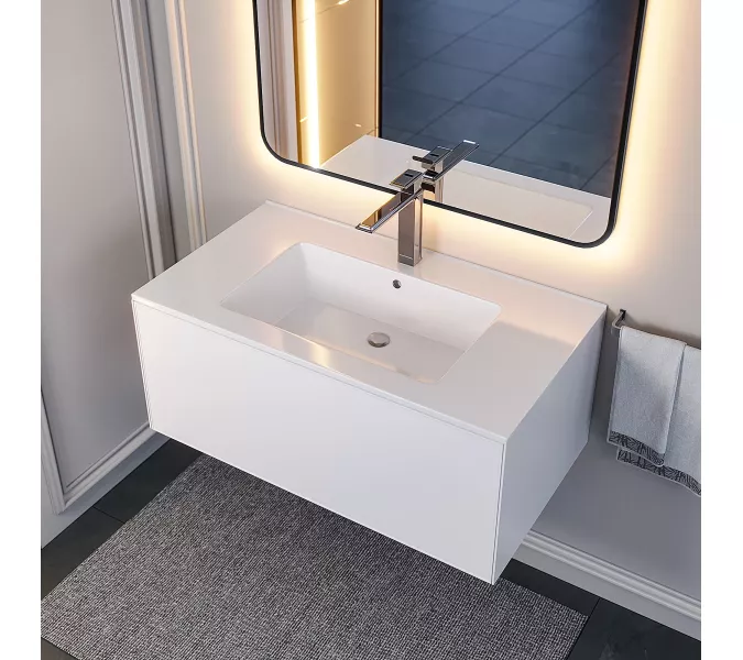 Раковина для ванной , Uperwood Parma Premium, белая глянцевая                         , Выбрать цвет: Белый, Выбрать размер: 85, изображение 8