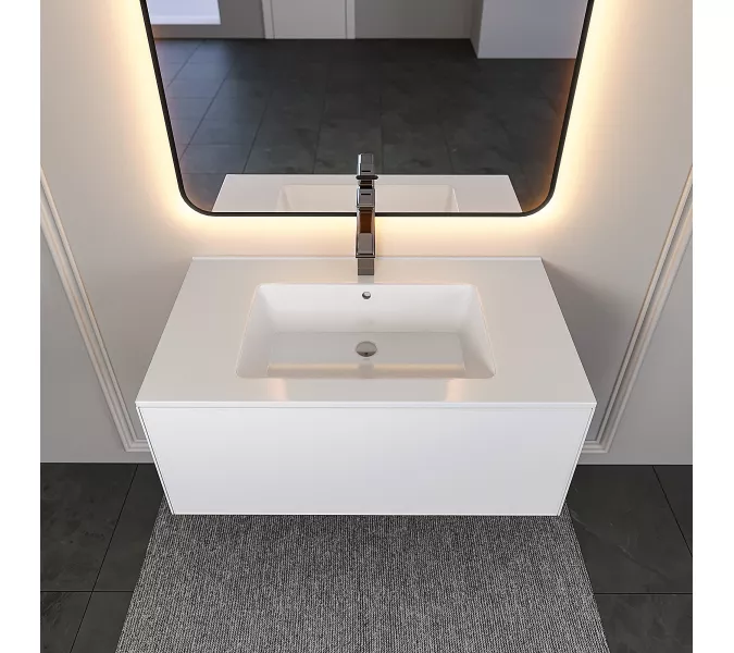 Раковина для ванной , Uperwood Parma Premium, белая глянцевая                         , Выбрать цвет: Белый, Выбрать размер: 85, изображение 9