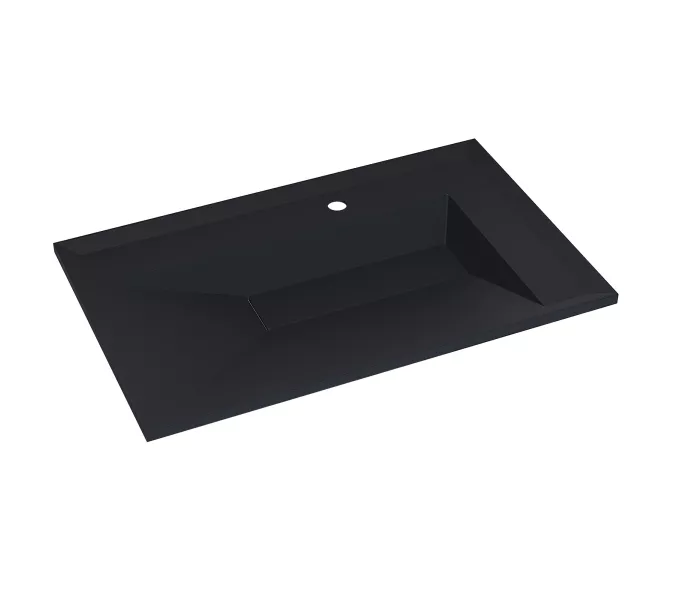 Раковина для ванной кварцевая Uperwood Lotus Quartz  черная матовая (уголь), Выбрать цвет: Уголь, Выбрать размер: 80, изображение 2