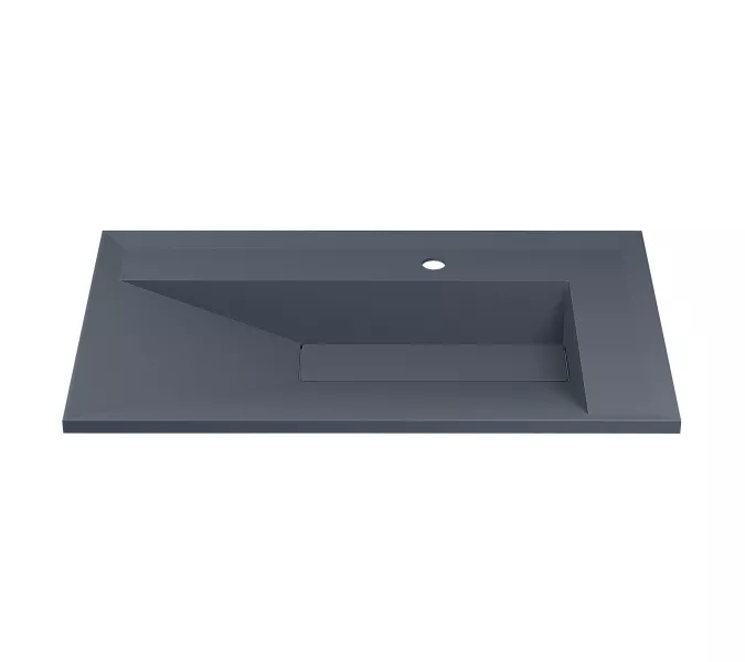 Раковина для ванной кварцевая Uperwood Lotus Quartz  серая матовая (бетон), Выбрать цвет: Бетон, Выбрать размер: 80, изображение 3